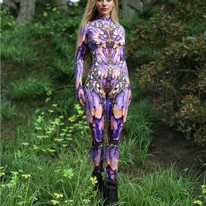 Candy catz • NWOT $95 Echo Of Mystery Mesh Wings - Rave Juimpsuit